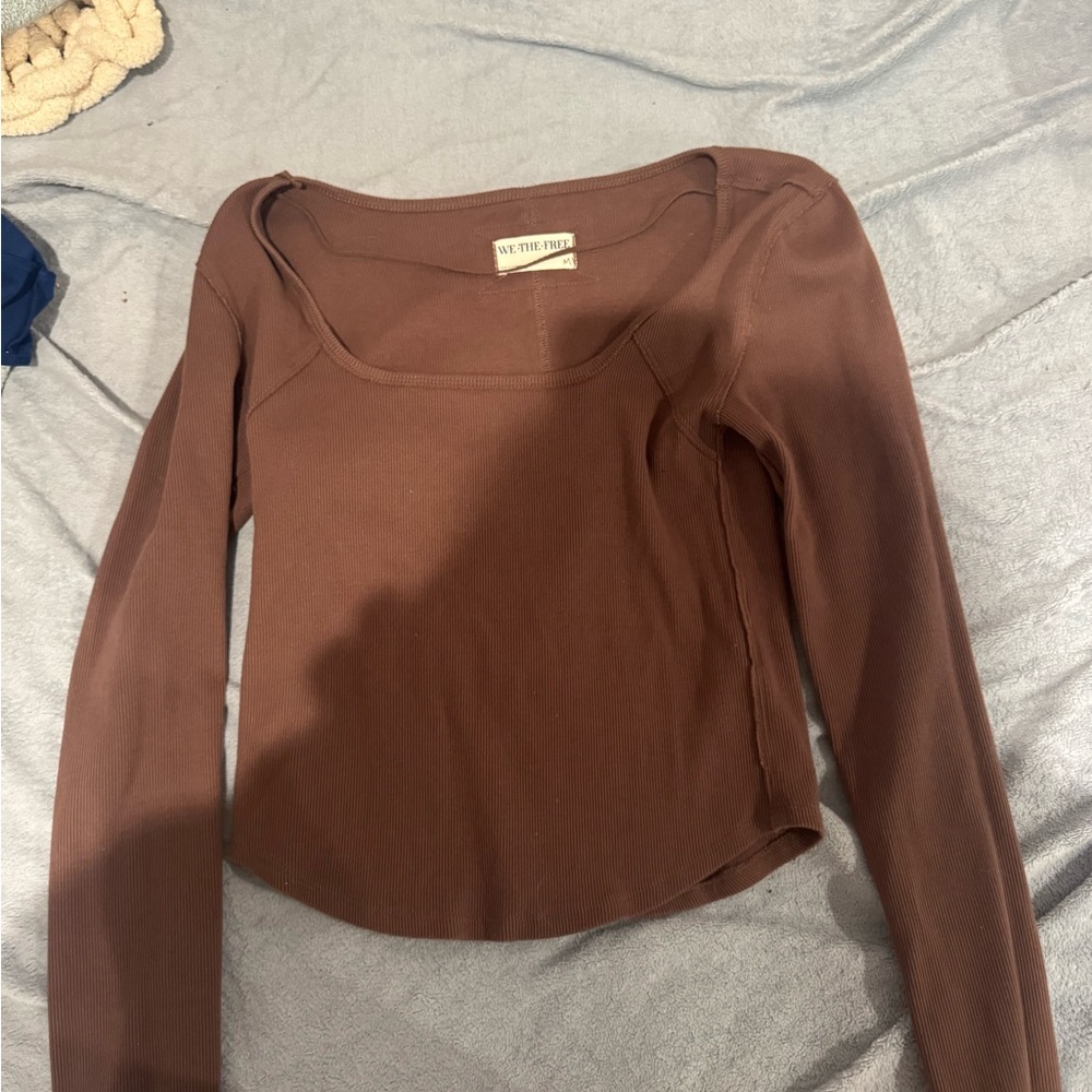 We The Free Chocolate Long Sleeve Top